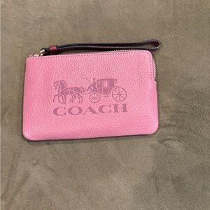 Coach Rose Wagon Leather Wristlet